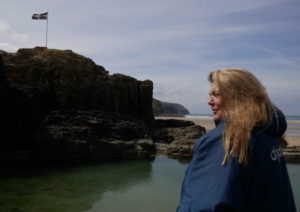Cold-water swimming in Perranporth
